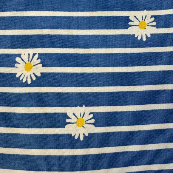 MINI BODEN Striped Daisy Dress Girls 4-5 4T 5T Blue Mustard Yellow Button Skirt - Picture 3 of 10